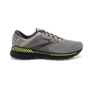 Brooks Adrenaline GTS 22 Mens Road Running Shoes Grey/Yellow/Black | USA-LTJ045931